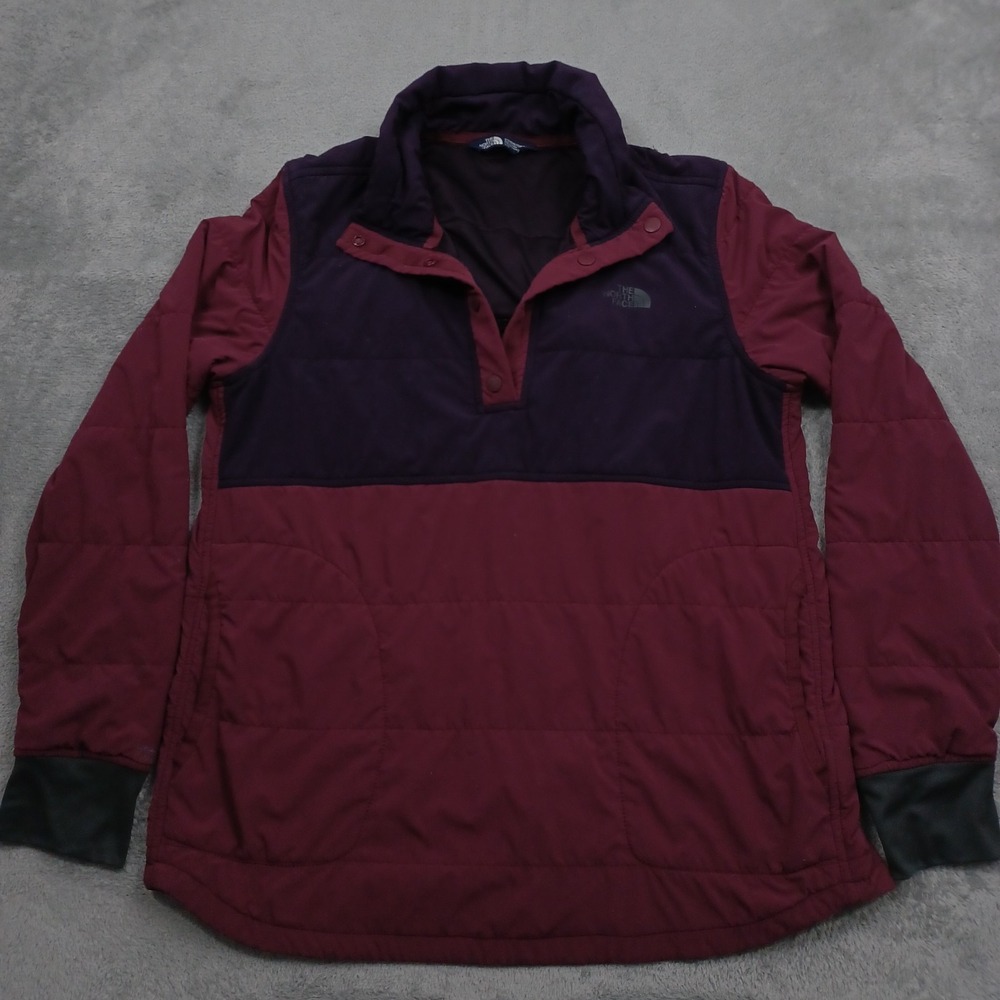 North Face Sweater Womens Large Red Mountain Pullover Outdoor Pockets